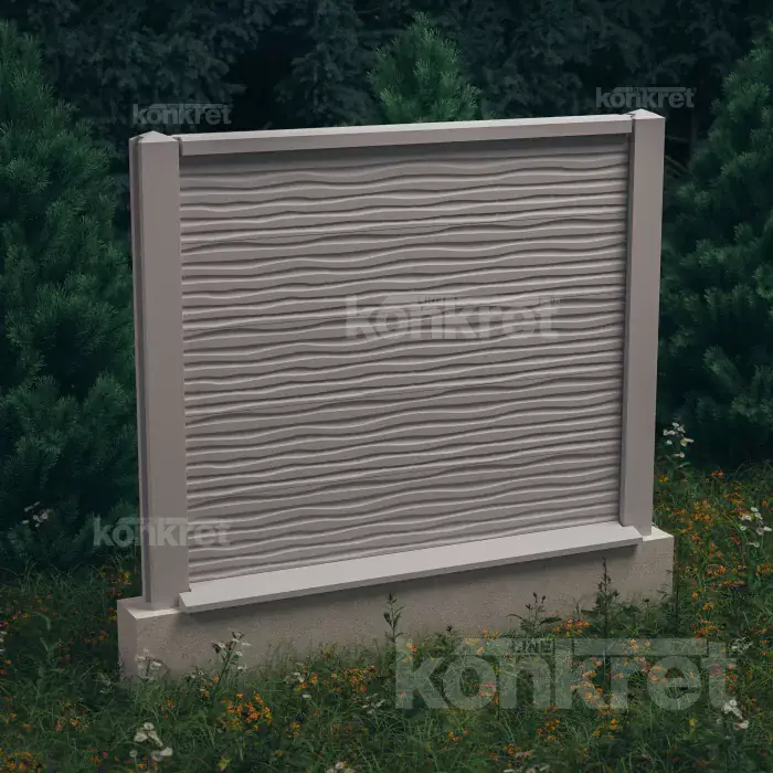 Бетонска ограда Dune (KM201), висина 150 см, сива (стандардна)