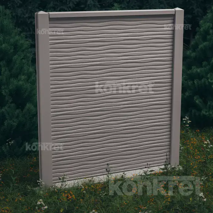 Бетонска ограда Dune (KM201), висина 210 см, сива (стандардна)