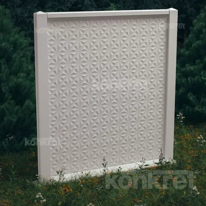 Бетонска ограда Flower (KM200), висина 210 см, бела (премиум)