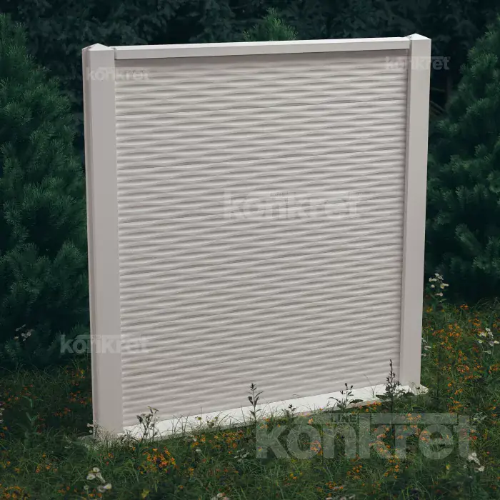 Бетонска ограда Ocean (KM202), висина 210 см, бела (премиум)