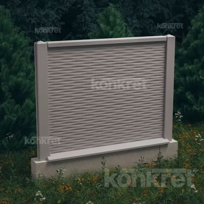 Бетонска ограда Ocean (KM202), висина 150 см, сива (стандардна)