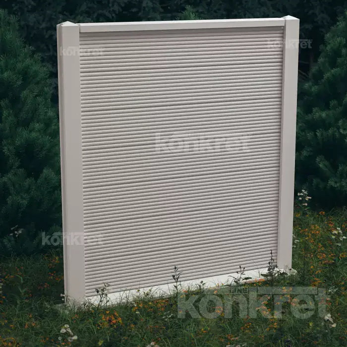 Бетонска ограда Waves (KM207), висина 210 см, бела (премиум)