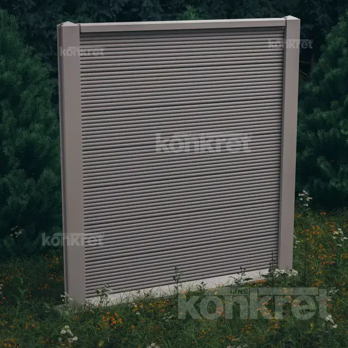Бетонска ограда Waves (KM207), висина 210 см, сива (стандардна)