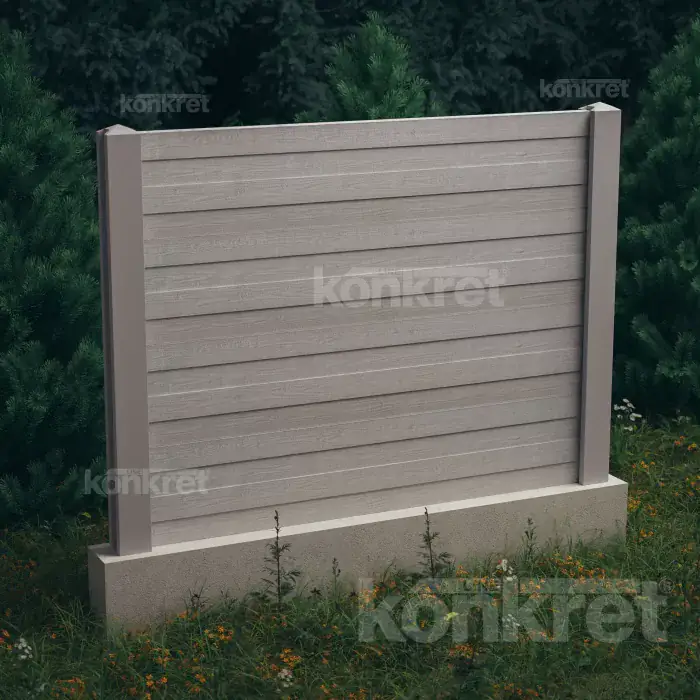 Бетонска ограда Cedar (KM302), висина 160 см, сива (стандардна)