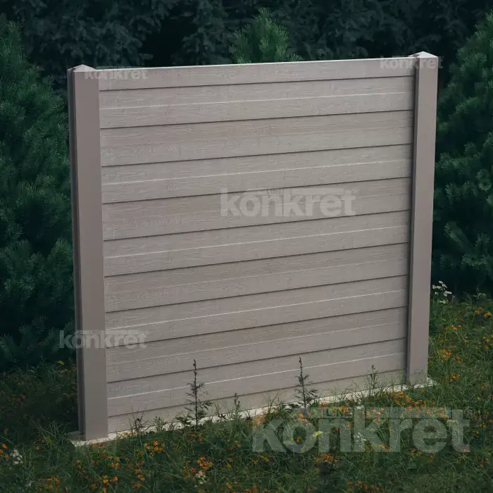 Бетонска ограда Cedar (KM302), висина 200 см, сива (стандардна)