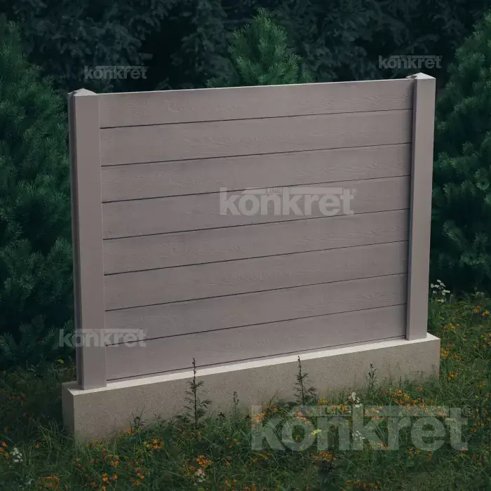 Бетонска ограда Douglas (KM301), висина 160 см, сива (стандардна)