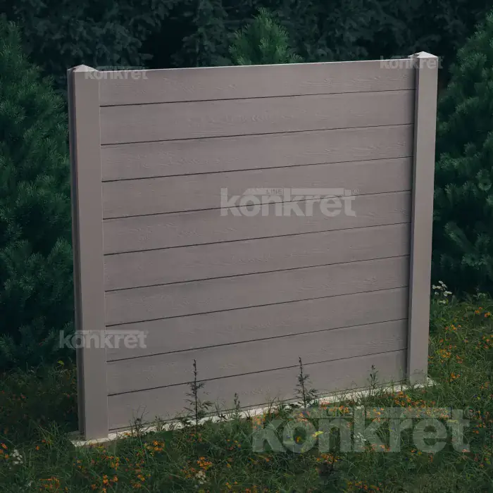 Бетонска ограда Douglas (KM301), висина 200 см, сива (стандардна)