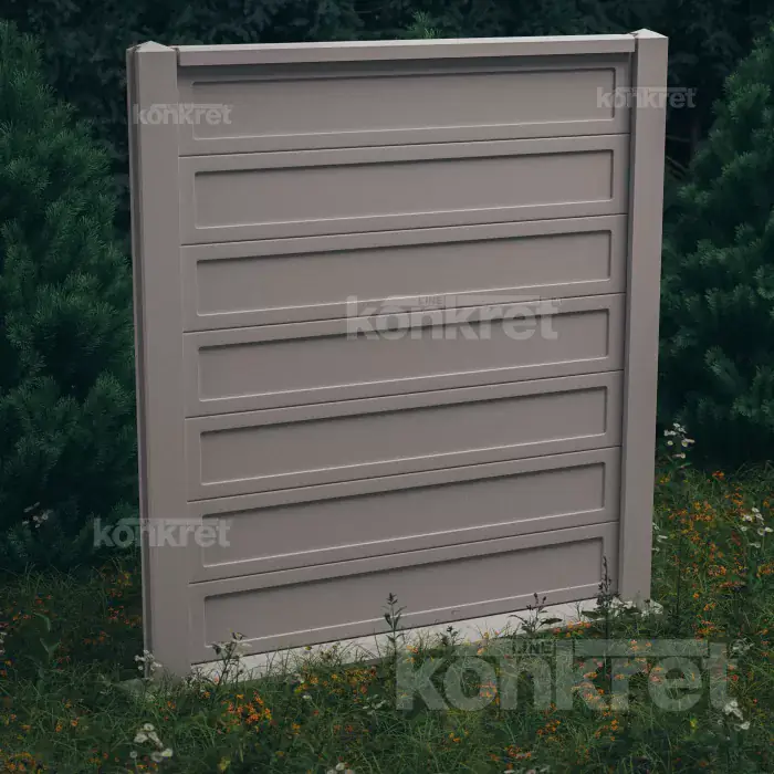 Бетонска ограда Grande (KV102), висина 210 см, сива (стандардна)