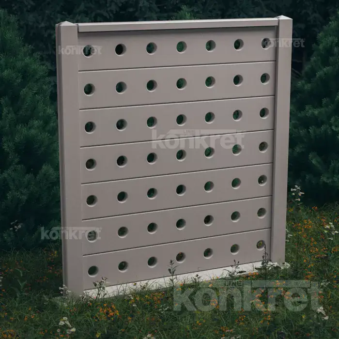 Бетонска ограда Lights (KV202), висина 210 см, сива (стандардна)