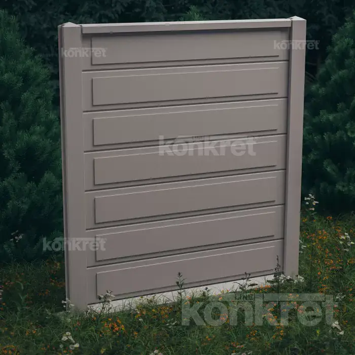 Бетонска ограда Nova (KS402), висина 210 см, сива (стандардна)