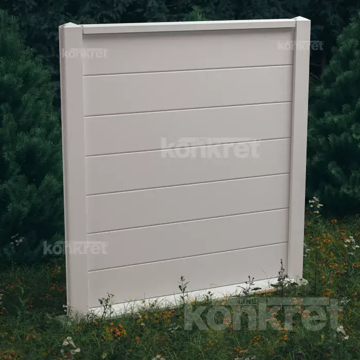 Бетонска ограда Simple (KV100), висина 210 см, бела (премиум)