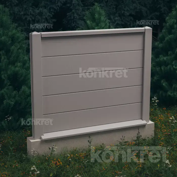 Бетонска ограда Simple (KV100), висина 150 см, сива (стандардна)