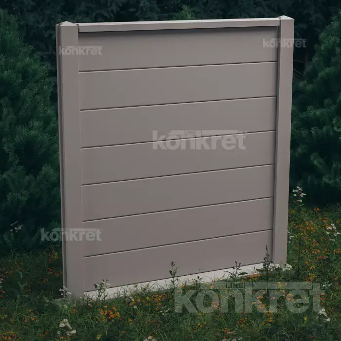 Бетонска ограда Simple (KV100), висина 210 см, сива (стандардна)