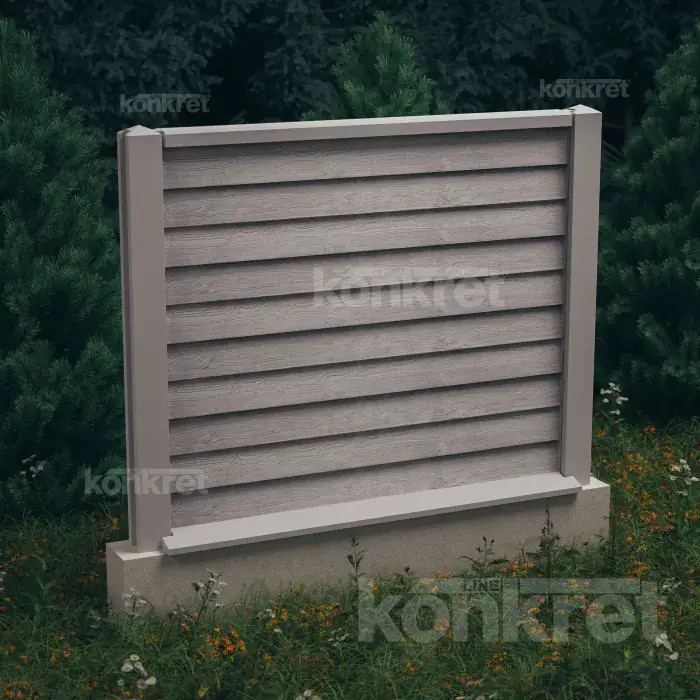 Бетонска ограда Timberlap (KT104), висина 150 см, сива (стандардна)