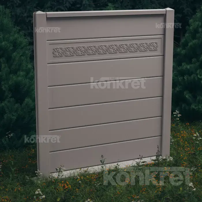 Бетонска ограда Traditional (KV111), висина 210 см, сива (стандардна)