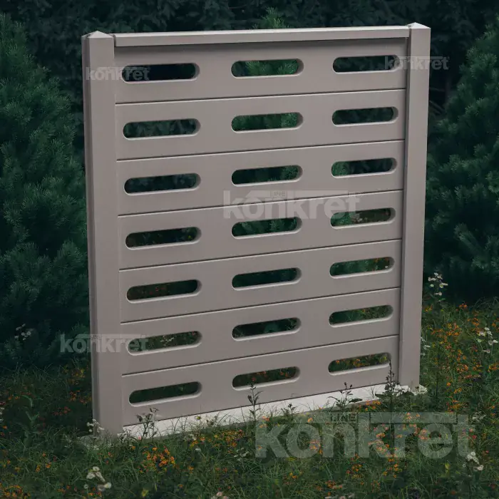 Бетонска ограда Visio (KV201), висина 210 см, сива (стандардна)
